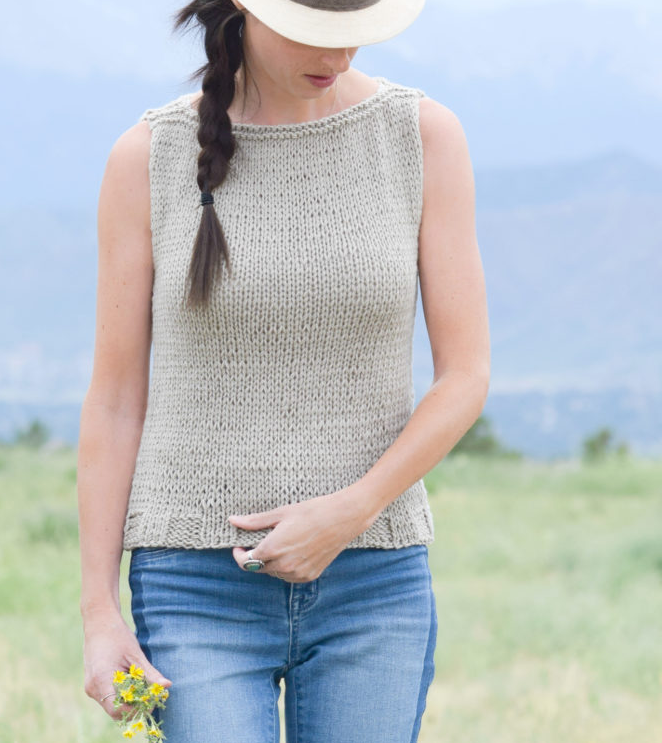 Ribbed Tank Top Knitting Pattern // Multnomah // Sleeveless Halter Teens Top  / Classic Summer Knit Top With Straps / Fingering, DK, Worsted 