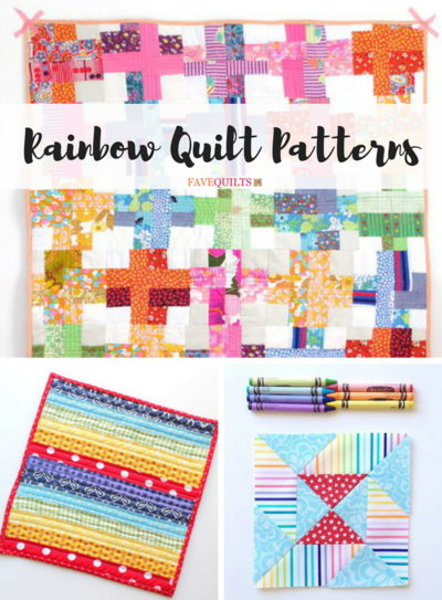 Colorful Quilt Tutorials: 33 Rainbow Quilt Patterns 