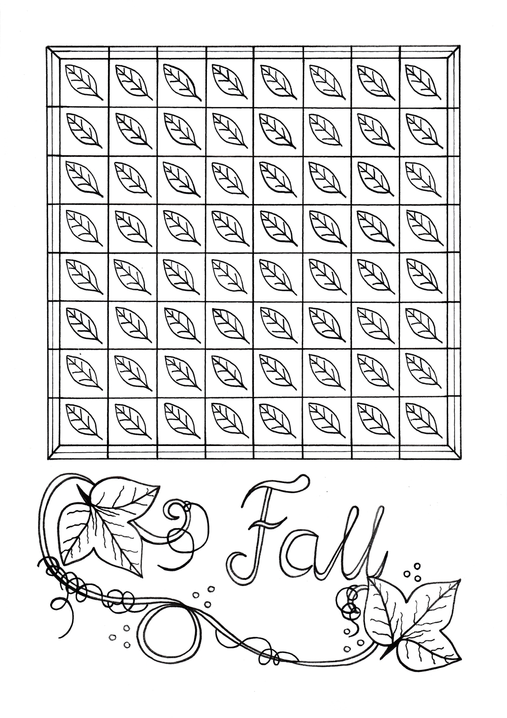 Download Mindless Fall Leaves Adult Coloring Page | FaveCrafts.com
