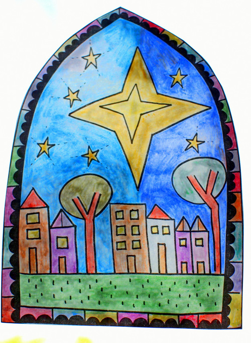 Stained Glass Christmas Paper Craft