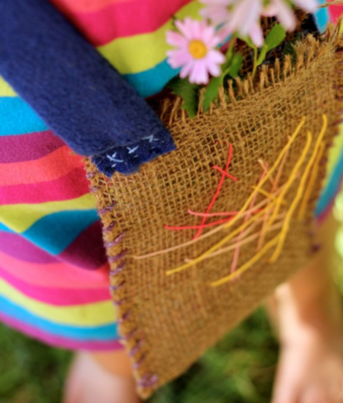 Burlap Treasure Tote Bags for Kids