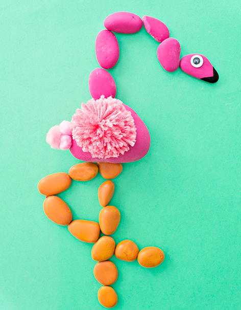 Pink Flamingo Rock Puzzle DIY