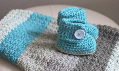 Take the Cake Baby Afghan and Booties Pattern
