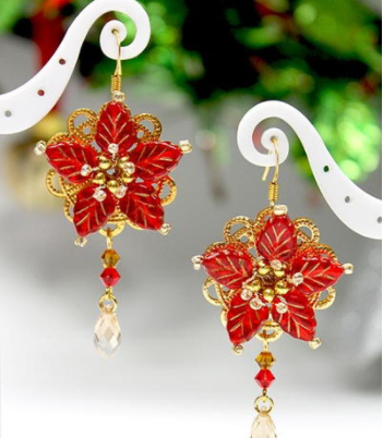 Poinsettia Magic Earrings