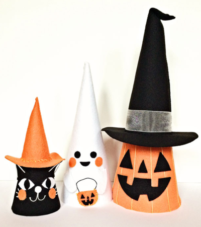 Kids' Halloween Felt Cone Friends
