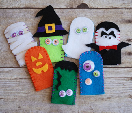 Ghoulish Halloween Finger Puppets