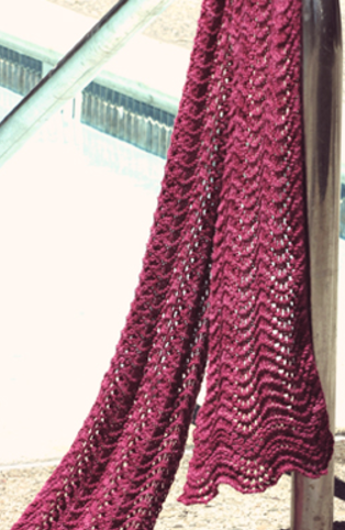 Feather Fan Lace Knit Scarf