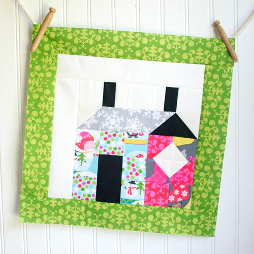 Patchwork House Christmas Quilt Block