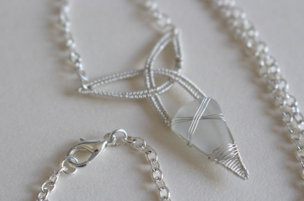 Celtic Knot Sea Glass Pendant