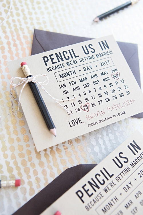 Pencil Us In Save the Date Cards