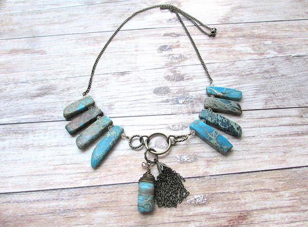 Tribal Gemstone Statement Necklace