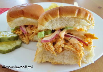 Buffalo Chicken Sliders with Celery Slaw