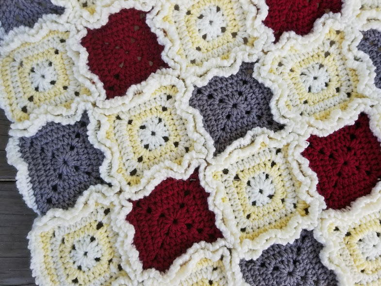 Crochet Baby Rag Rag Quilt Style Baby Blanket | AllFreeCrochet.com