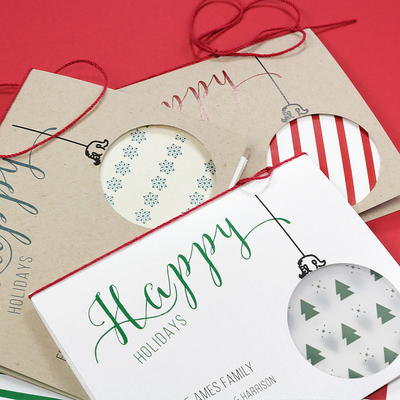 Simple, Customizable Ornament Cutout Cards 
