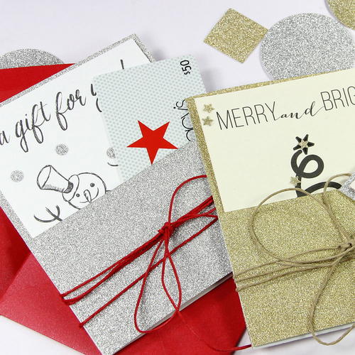 Easy Pocket Card Holders with Glitter Paper 