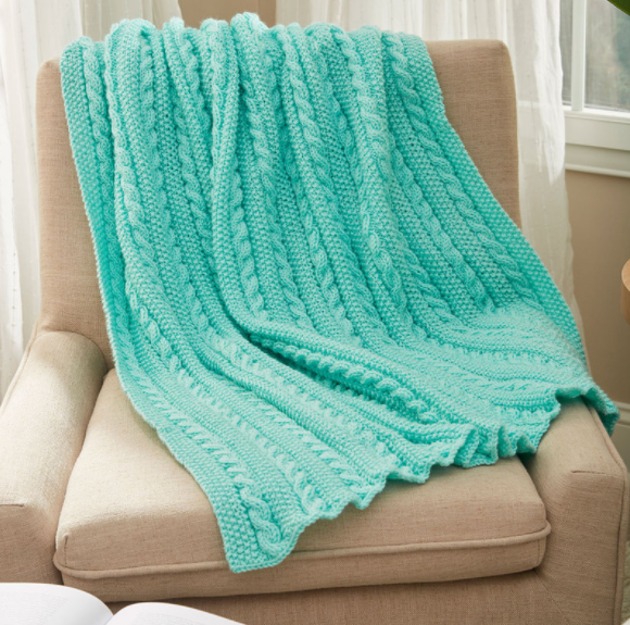 Easy Cable Knit Blanket Pattern AllFreeKnitting