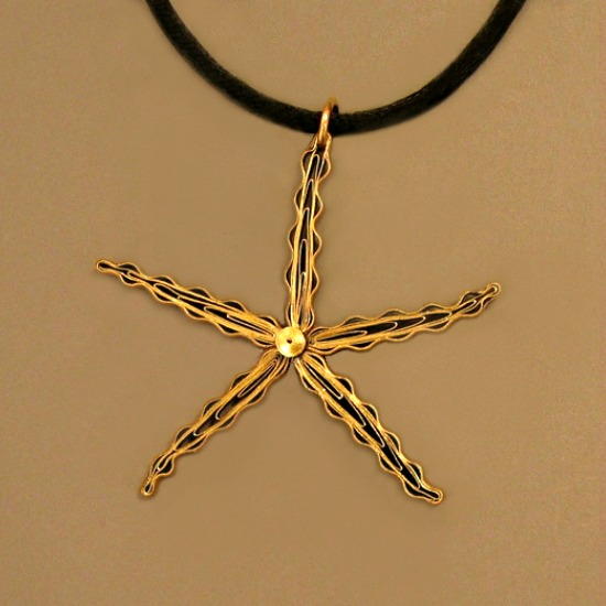 Metallic Paper Starfish Pendant