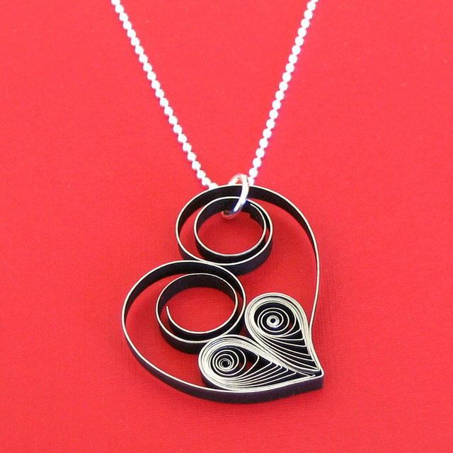 Quilled Heart DIY Pendant