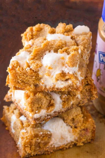 Pumpkin Fluffernutter Bars