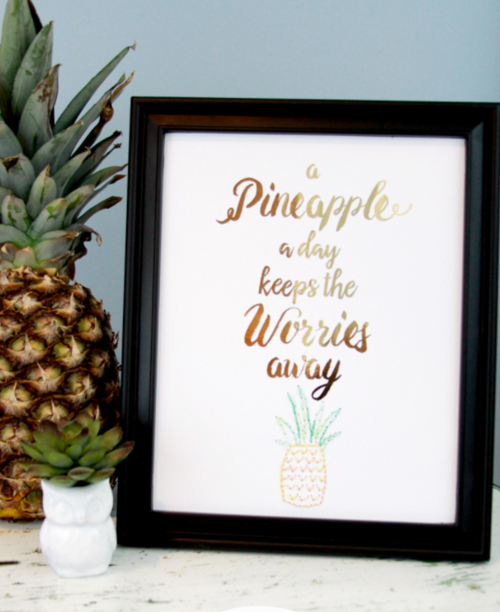 Stitched Paper Pineapple Decor