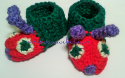 Caterpillar Crochet Baby Slippers