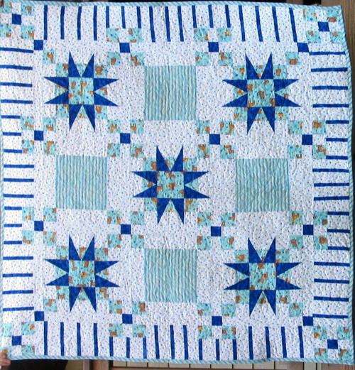 Blue Stars and Stripes Baby Quilt