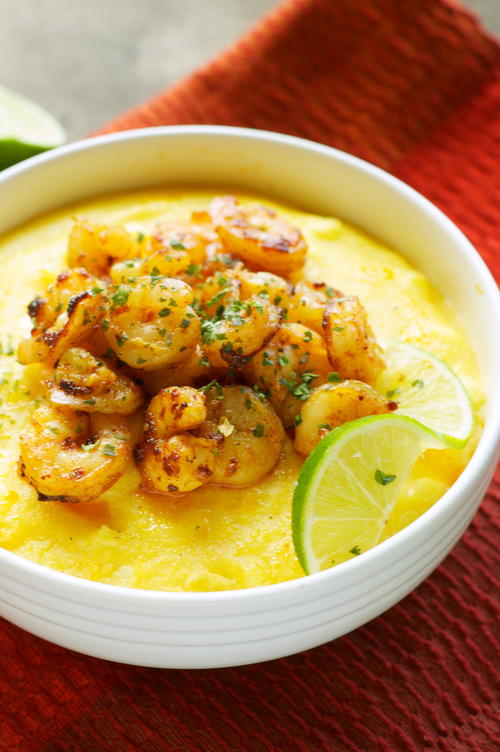 Creamy Polenta with Chili Lime Shrimp | AllFreeSlowCookerRecipes.com