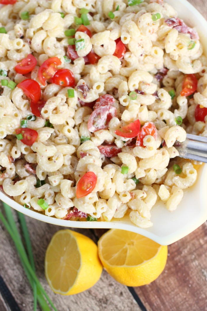 Lemon Dijon Bacon Pasta Salad