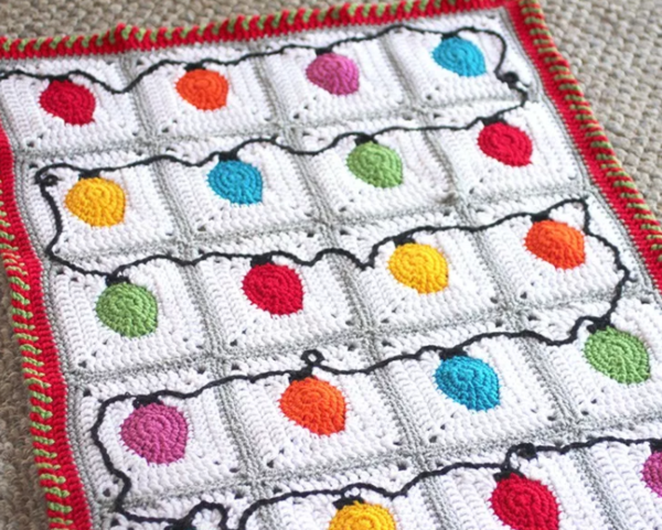 Crochet Christmas Lights Afghan Pattern