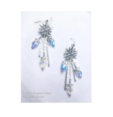 Shimmering Blue Ice Dangle Earrings