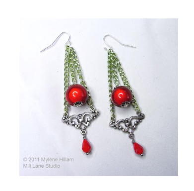 Charming Christmas Tree Beaded Earrings