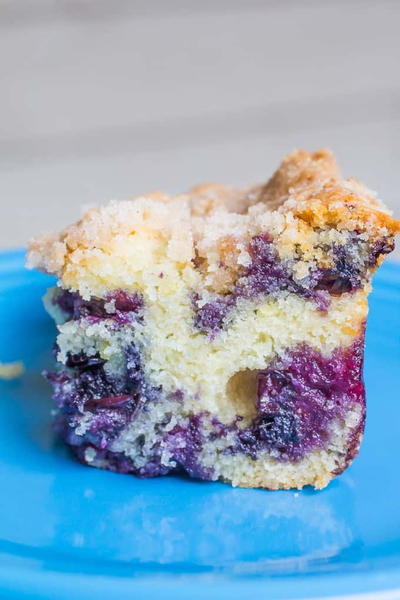 Lemon Blueberry Cornmeal Butter Cake