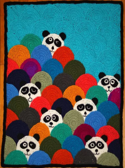 Peeking Pandas Crochet Circle Afghan Pattern