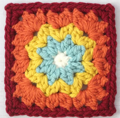 Autumn Rainbow Granny Square Pattern