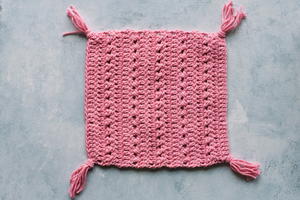 dishcloth criss cross tassel crochet
