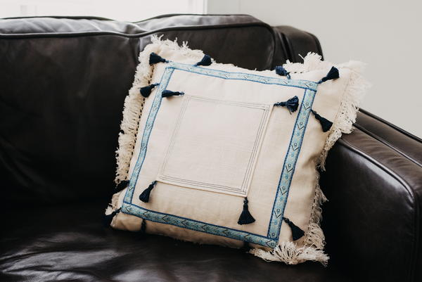 Tassel Pillow with Trim