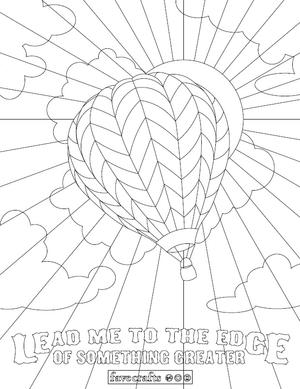 Whimsical Hot Air Balloon Coloring Page