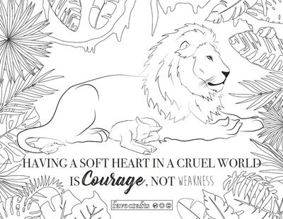 Lamb and Lion Coloring Page