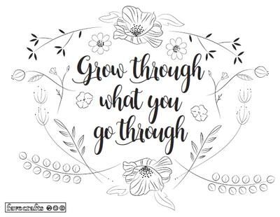 Grow Like Flowers Adult Coloring Page