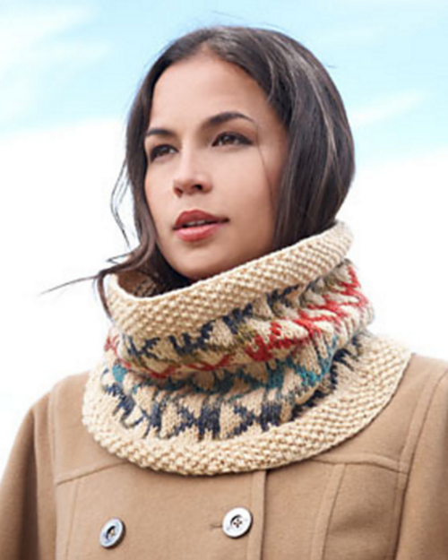 Seed Stitch Aztec Cowl