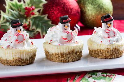 Mini Snowman Cheesecakes
