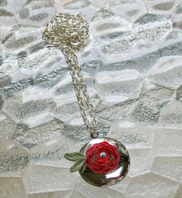 Quilled Rose Locket