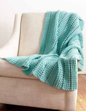 Striping Eyelets Easy Crochet Blanket Pattern