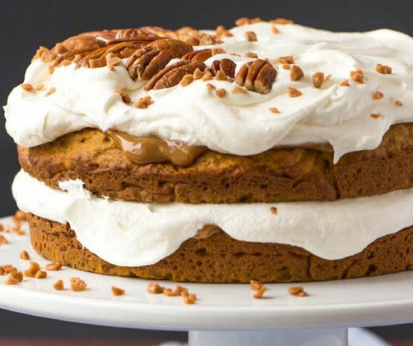 Pumpkin Caramel Pecan Naked Cake