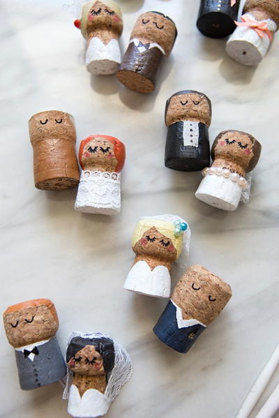 Champagne Cork Bride and Groom
