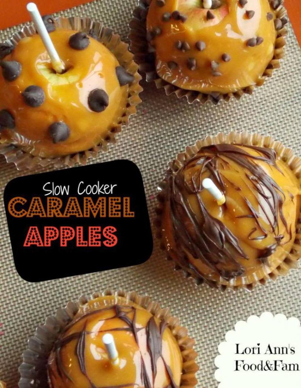 Fall Caramel Three Ingredient Autumn Caramel Apples | AllFreeSlowCookerRecipes.com