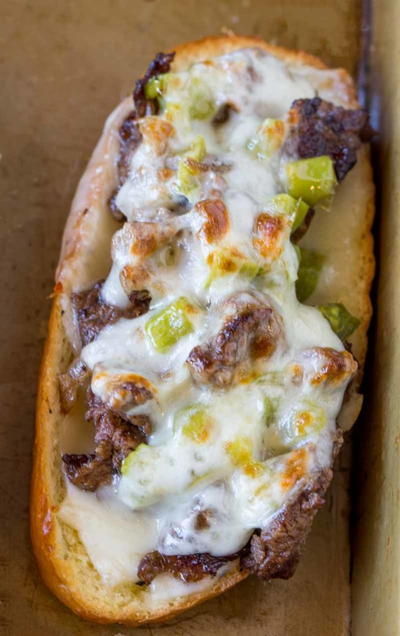 Oven Baked Philly Cheesesteak Sandwiches