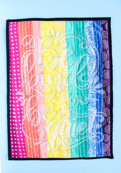Rainbow Doodle Stitch Mini Quilt