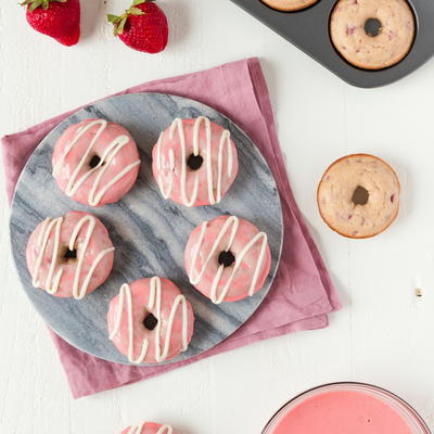 Strawberry Cake Donuts