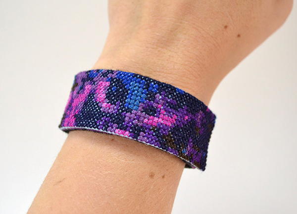 Galaxy Cross Stitch Cuff